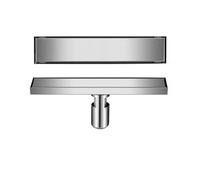 Scarico for doccia lineare 2 in 1 for in acciaio inossidabile con inserto for piastrelle copertura reversibile, a pavimento invisibile raccoglitore di capelli(Silvery,8x120cm)