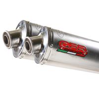 Gpr Exhaust Systems Tondo/round Titanium Double Monster S2r 04-07 Homologated Slip On Muffler Argento Homologated