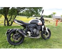 Gpr Exhaust Systems M3 Titanium High Level Full Line System Trident 660 21-22 Euro 5 Cat Homologated Muffler With Link Pipe Nero Homologated