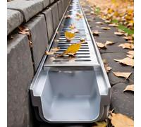 Scarico largo 10,2 cm con griglia in metallo per vialetto, garage e pavimenti doccia. Canale di drenaggio durevole per calcestruzzo Soluzione di gestione dell'acqua per impieghi gravosi