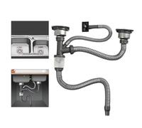 Scarico Lavabo Doppio Trogolo Doppia Funzionalit?? con Protezione da Trabocco