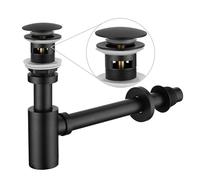 Scarico Lavandino Bagno,Sifone Lavandino Bagno,Con Piletta Di Scarico,Cestello Antiodore Con Guarnizione,Con Valvola a Otturatore,Sifone Universale In Ottone,Per Lavabi, Ecc.,11/4 Di Pollice