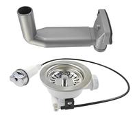Scarico Lavandino Cucina 114 mm, PP + Acciaio Inox 304 Piletta Lavello Cucina, Twist Lock Scarico Lavello Cucina, Accessori Lavello Cucina, per Tutti i Tipi di Lavello (Argento)
