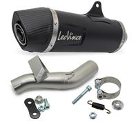 Scarico LeoVince SLIP-ON SBK, acciaio inox nero, tappo carbonio