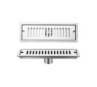 Scarico lineare a pavimento in acciaio inossidabile compatibile con i metodi standard di piastrellatura per bagni, cucine e piscine (10 cm x 30 cm)