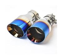 Scarico Marmitta 1pcs di punta per tubo di scarico angolato con smusso tagliato, in acciaio inossidabile, blu bruciato, per auto(ID 51 OD 89 MM)