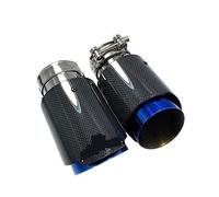 Scarico Marmitta 1pcs Singolo Terminale Di Scarico Per Auto In Carbonio Blu Liscio
