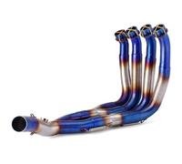 Scarico Moto Per Yamaha R6 2006-2016 Silenziatori Terminali Per Moto Sistema Di Scarico Per Motociclette Slip On Tubo Collegamento Anteriore Marmitta Da 51 Mm(Blu)