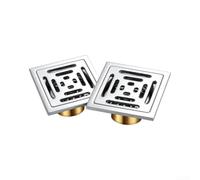Scarico per doccia Acciaio 100mm Valvola Ottone Scarico per doccia | per superficie quadrata 100x100mm, design argento, per ideale per doccia per a filo , flusso rapido