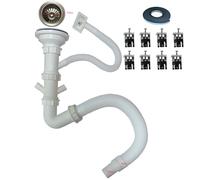 Scarico per lavello, set di scarico per lavello da incasso, molletta, nastro sigillante, tappo (set di scarico + clip + nastro sigillante)