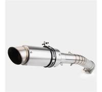 Scarico per moto Marmitta Di Scarico Sportiva Slip-On Per Moto Per Yamaha R6 YZF-R6 1998 1999 2000 2001 2002 2003 2004 2005, Terminale Modificato Centrale(Chrome)