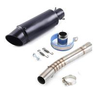 Scarico per moto Marmitta Di Scarico Sportiva Slip-On Per Moto Per Yamaha R6 YZF-R6 1998 1999 2000 2001 2002 2003 2004 2005, Terminale Modificato Centrale(Black)