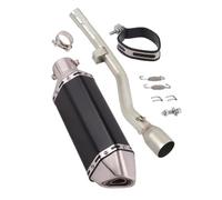Scarico per moto Per YAMAHA WR 125R WR 125X 2009-2017 2010 2011 Silenziatore Di Scarico In Acciaio Inossidabile Per Motociclette Marmitta Rimovibile Con Tubo Di Collegamento Centrale(Black-Chrome)