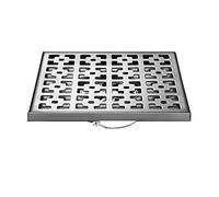 Scarico quadrato per doccia in acciaio inox, 15 x 15 cm, con copertura rimovibile e filtro per capelli, design anti-odore, perfetto per bagno e aree pubbliche, soluzione di drenaggio multiuso durevole