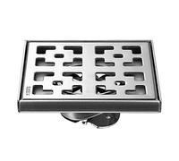 Scarico quadrato per doccia in acciaio inox, 15 x 15 cm, copertura rimovibile, filtro anti-odore, ideale per bagno e spazi pubblici, efficiente sistema di drenaggio multiuso