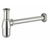 Scarico Sifone a Bottiglia Lavandino Sotto Lavabo Cromato 1" 1/4 con Rosone