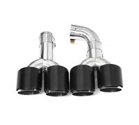Scarico Silenziatore Per BMW G01 X3 G02 X4 2018-2022 Aggiornamento X3M X4M Look Terminali Scarico Quad Car Ugello Rotondo Terminale Scarico Acciaio Inox(Carbon Fiber A)