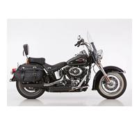 Scarico Slip-On Falcon Double Groove Nero Omologato Euro 3 Softail FXST FLST 07-