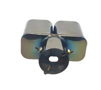 Scarico Sportivo Posteriore Terminale Scarico Universale Quadrato A Doppia Uscita In Acciaio Inossidabile Titanio Nero Per Marmitta Auto Accessori(A Straight)