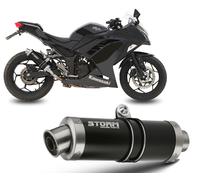 Terminale Scarico Storm by Mivv Gp Nero acciaio per Kawasaki Z300 2015 > 2016