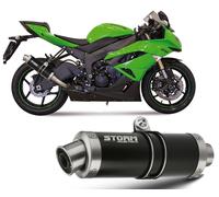 Scarico Storm by Mivv Gp Nero acciaio inox per Kawasaki Zx-6 R 2009 > 2016