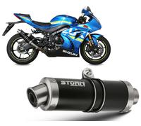 Scarico Storm by Mivv Gp Nero acciaio inox per Suzuki Gsx-r 1000 2017 > 2020