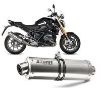 Scarico Storm by Mivv Oval acciaio inox per Bmw R 1200 R / Rs 2015 > 2018