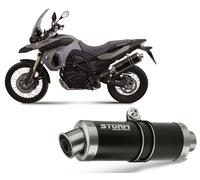 Terminale Scarico Storm by Mivv Oval Nero acciaio per Bmw F 650 Gs 2008 > 2012