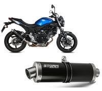 Scarico Storm by Mivv Oval Nero acciaio inox per Suzuki Sv 650 2016 > 2022