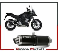 Scarico Storm by Mivv Oval nero inox per Honda Cb 500 X 2016 16