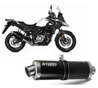 Terminale Scarico Storm by Mivv Oval Nero per Suzuki Dl V-strom 650 2017 > 2023