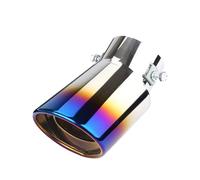 Scaricos Terminale Terminale Scarico Per Automobili, Terminale Scarico, Cofano Scarico, Marmitta In Acciaio Inossidabile, Marmitta Canna Fumaria(Grilled Blue Curved)