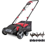 Scarificatore elettrico Scheppach SC32 con rullo a lama e rullo a ventaglio | motore da 1500 W | larghezza di lavoro 32 cm | cesto da 30 L