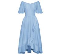 SCARLET DARKNESS Abito da donna in stile vittoriano, a maniche corte, con volant, Azzurro, XXL