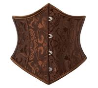 SCARLET DARKNESS Cintura corsetto da donna, stile steampunk, vintage, con lacci, Jacquard Marrone, 48