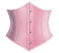 SCARLET DARKNESS Cintura corsetto da donna, stile steampunk, vintage, con lacci, rosa, 44