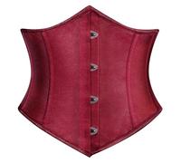 SCARLET DARKNESS Cintura da donna vintage con lacci a corsetto steampunk, Vino rosso, 48