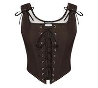 SCARLET DARKNESS Corsetto rinascimentale da donna, vintage, con lacci, Marrone, 42