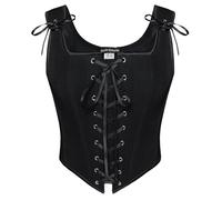 SCARLET DARKNESS Corsetto rinascimentale da donna, vintage, con lacci, Nero , 50