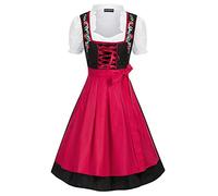 SCARLET DARKNESS Costume tradizionale bavarese da donna, per Oktoberfest, festa della birra tedesca, Rosso, M