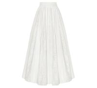 SCARLET DARKNESS Donne Medievale Pizzo Maxi Gonna Elastico Vita Alta Lunga Rinascimento Gonna Con Tasche, bianco, S