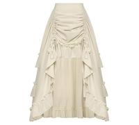 Scarlet Darkness, Gonna Estiva da Donna 2024, Stile Gotico Steampunk, Gonna vittoriana con Volant, XL