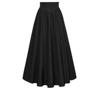Scarlet Darkness Gonne vittoriane da Donna a Quadri Maxi a Vita Alta Gonna Lunga, Nero, M