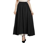 Scarlet Darkness, Maxi Gonna Lunga, da Donna, a Doppio Strato, gonne Stile Rinascimentale, Nero, XL