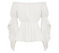 SCARLET DARKNESS Primavera Estate 2024 Camicetta con Volant Cosplay Vintage Rockabilly, Top da Fata, Bianco XL