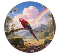 Scarlet Macaw 1000 Pezzi Puzzle Circolare Compito Artistico Per Tutte Le Età Creatività Ispiratrice Bird Regalo Elegante Decorazione Interna 1000pcs (67.5x67.5cm)