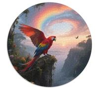 Scarlet Macaw 1000 Pezzi Puzzle Circolare Complessità Visiva Da 10 Anni Riconoscimento Di Pattern Bird Decorazione Cameretta Set Regalo 1000pcs (67.5x67.5cm)