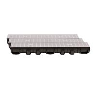 ScarMaxx - Canale di drenaggio da 3 m - Canale a Pavimento - Scarico dell'Acqua piovana - A15 Altezza 60 mm - Set Completo - per raccordi angolari e trasversali - Linea Grigio - 13x300x11,5cm