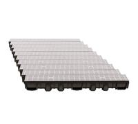 ScarMaxx - Grondaia di drenaggio da 10 m - Grondaia - Scarico Acqua piovana - Altezza A15 mm - Set Completo - per Angolo e Collegamento Incrociato - Griglia longitudinale Line Grigio - 13 x 1000 x