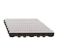 ScarMaxx - Grondaia di drenaggio da 7 m - Grondaia - Scarico Acqua piovana - Altezza A15 mm - Set Completo - per Angolo e Collegamento a Croce - Griglia longitudinale Line Grigio - 13 x 700 x 11,5 cm